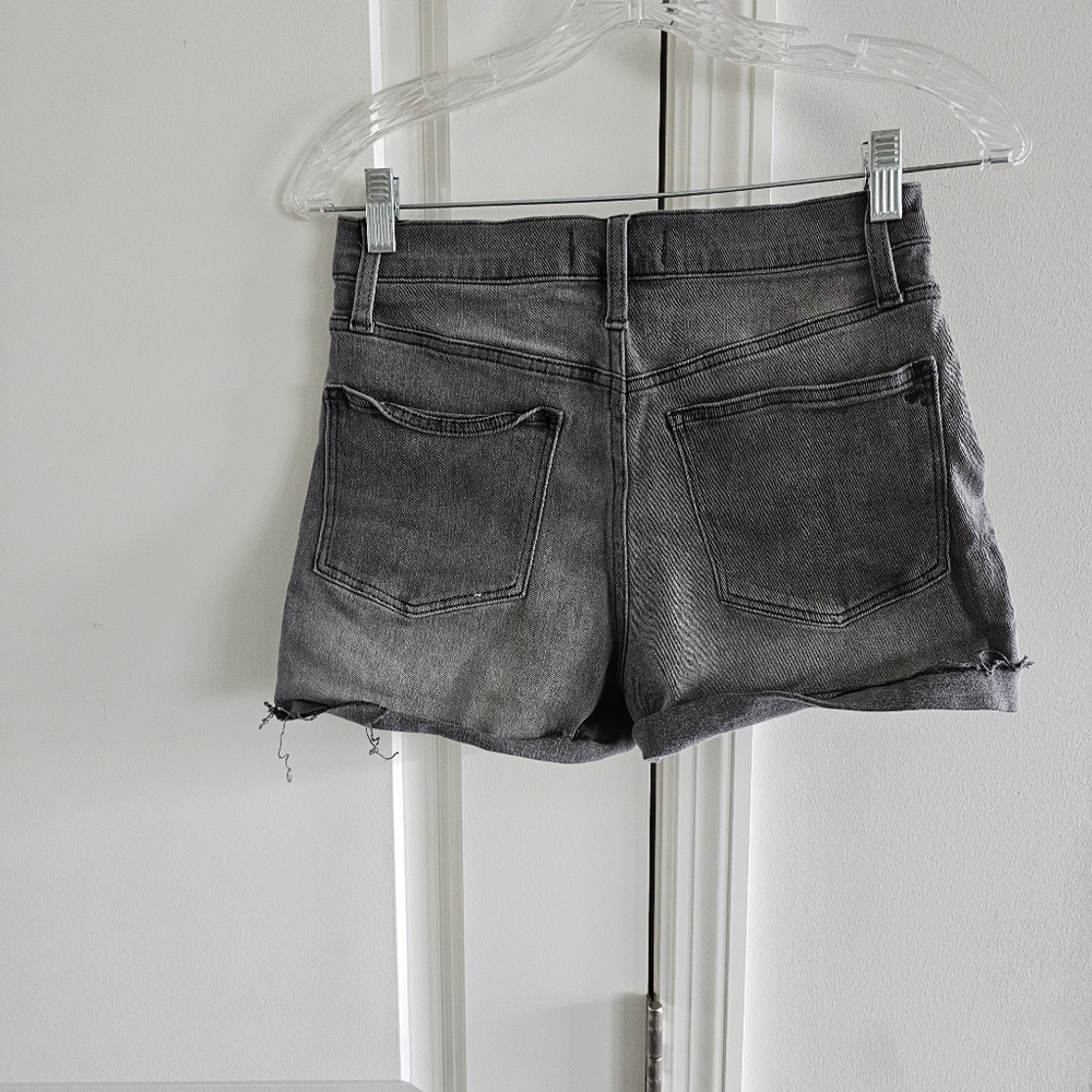 Madewell High Rise Cuffed Denim Shorts Gray Slater Wash - Picture 3 of 5